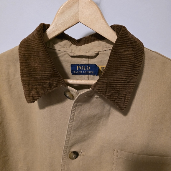 NWT Polo Ralph Lauren Beige Oversize Jacket Corduroy Collar Cuff Size Medium - Picture 7 of 13